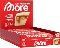 MORE NUTRITION Soft Protein Bar Proteine Repen, White Chocolate Peanut Caramel, 10 x 50 g - Het Ideale Tussendoortje met tot 16 g Proteïne per Reep