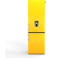 Nunki Large H2O – Koel-vriescombinatie – Waterdispenser – E-klasse – 268 liter – Front Lucid Yellow Gloss