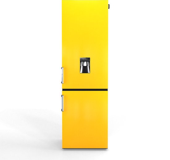 Nunki Large H2O – Koel-vriescombinatie – Waterdispenser – E-klasse – 268 liter – Front Lucid Yellow Gloss
