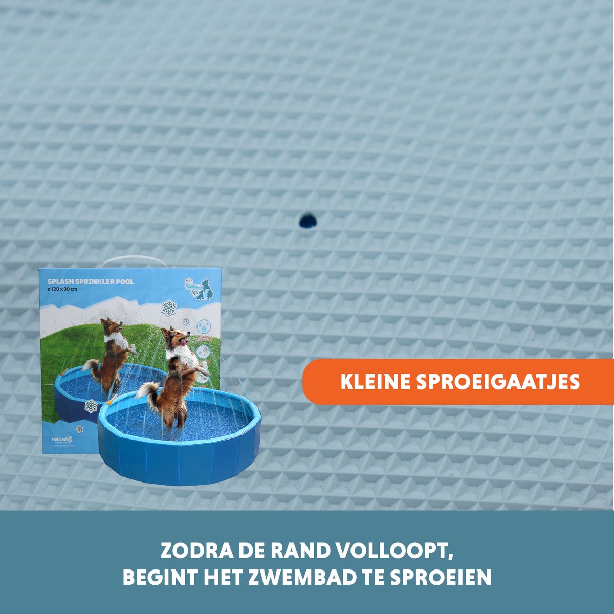 Coolpets Splash Sprinkler Pool - ø120 x 30 cm - Verkoeling Hond - Waterspeelgoed - Waterspeelgoed Hond - Hondenzwembad - Hondenbad - Blauw thumbnail 4