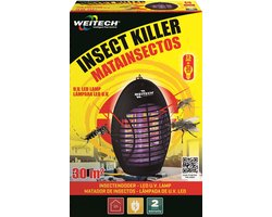 Weitech Inzzzector 3 - vliegenlamp met led 30m² (WK0115) slimme en compacte insectenlamp tegen vliegen, muggen en motten