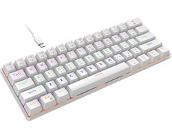 Mechanisch Toetsenbord - Compact Toetsenbord - Gaming en Typen - 60% Formaat - 61 toetsen - Wit Blauw