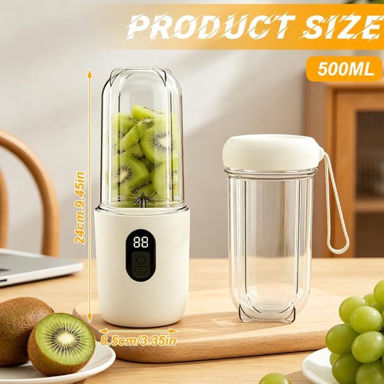 Mini Blender - Persoonlijke Blender - Smoothies Maken - Draagbaar Ontwerp - 300 ml - Wit van MINI — afbeelding 4