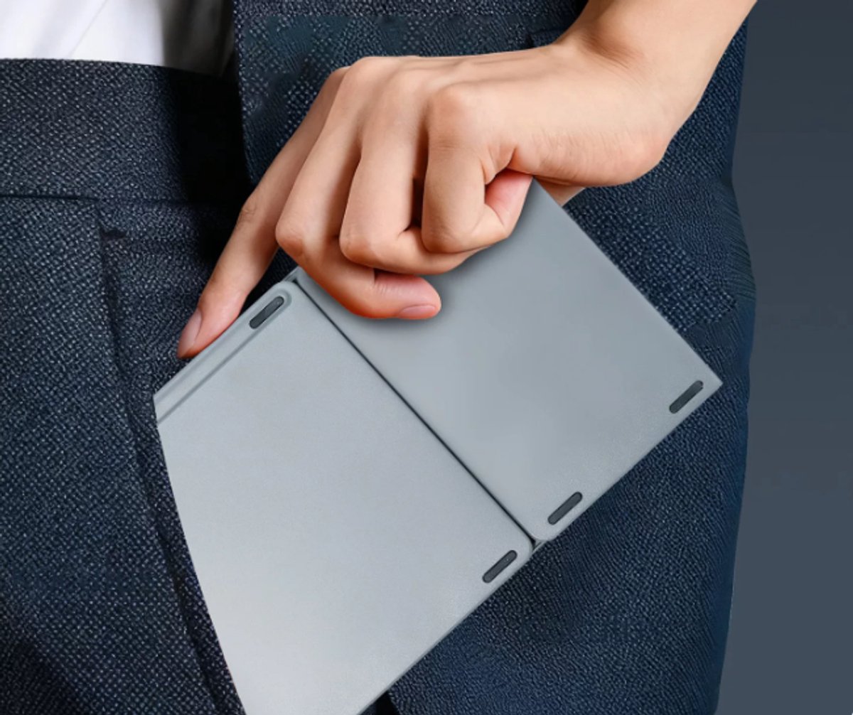 Toetsenbord-Draadloos Opvouwbaar / Inklapbaar Toetsenbord met Touchpad - Bluetooth Keyboard - Voor Tablet / (Windows) PC / Apple Mac - iPad - Samsung - iPhone - Macbook - iMac / Android - QWERTY - Opvouwbaar - Zwart thumbnail 6