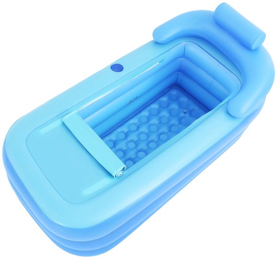 Aafinity | Opblaasbaar Bad Draagbaar – Inklapbaar Ligbad met Ergonomische Rugleuning, Rits & Dik PVC voor Thuis & Tuin
