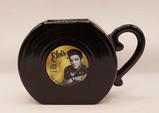 Elvis Presley mok in de vorm van een LP - grammofoonplaat mok van Elvis Presley - - grote drinkbeker in vorm van een Elpee - official license koffiebeker van Elvis Presley - langspeelplaat drinkbeker van een artiest