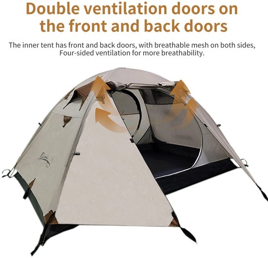 Bresht Tent - Kampeertent - Slaaptent - Tenten - Camping tent - Waterdicht - Insectenwerend - 2 Personen - 210 x 150 x 115 cm — afbeelding 5