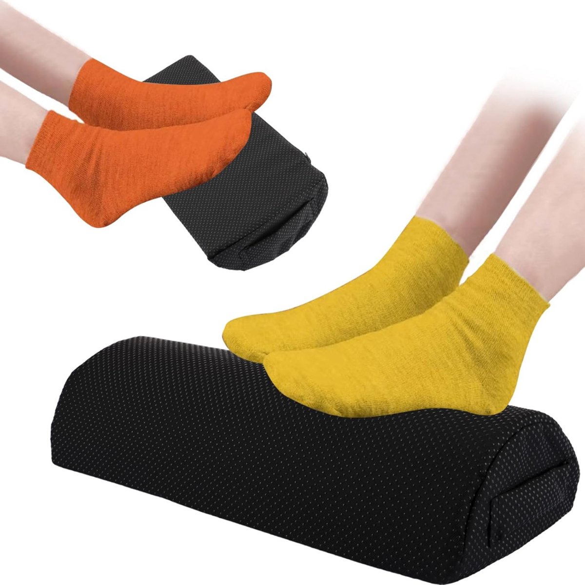 QIN® Voetensteun Bureau - Voetensteun - Voetenbankje Bureaur - Extra Comfortabel - Anti Slip - Zwart- 40cmx 20cm x10cm