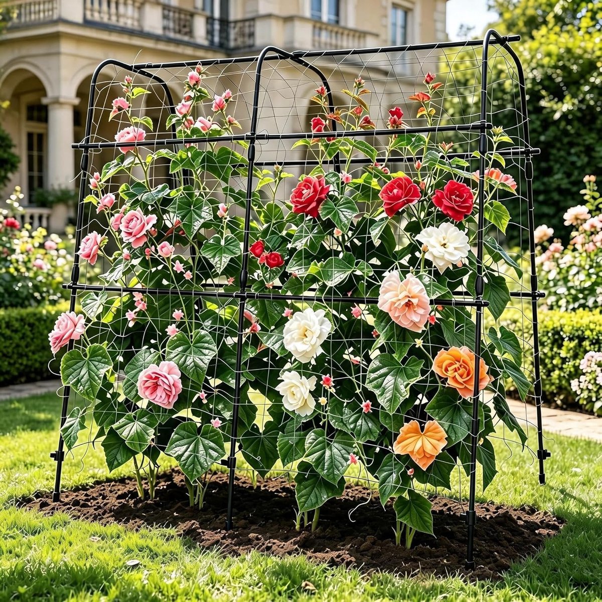 Danky U-Vormig Klimrek | Metalen Plantensteun voor Klimplanten | Stevige Tuinondersteuning voor Buiten | 160*160cm