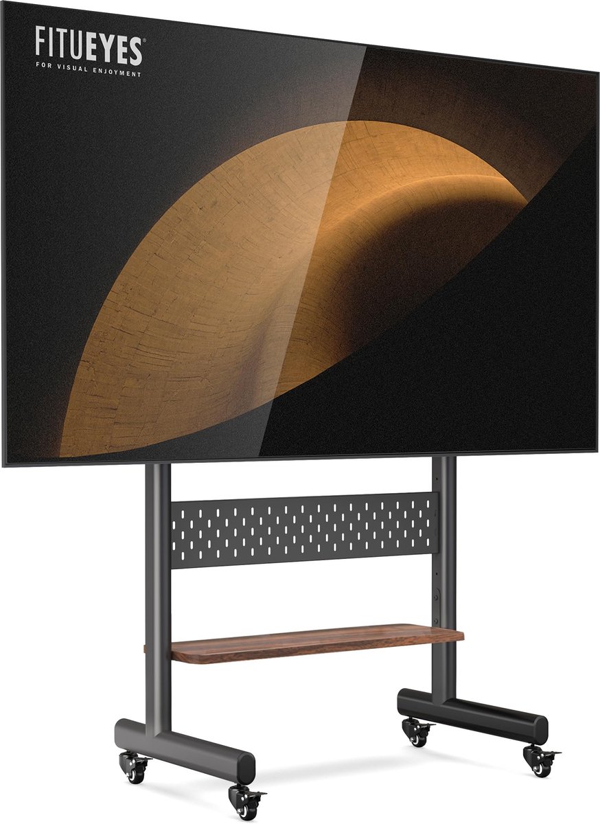 FITUEYES Tv-standaard, oprolbaar, televisiestandaard met wieltjes, tv-trolley, in hoogte verstelbaar, voor 40-85 inch televisie max. 60 kg, VESA, 600 x 400 mm