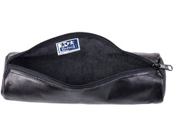 Trousse OXFORD 22x6cm cuir ronde noir