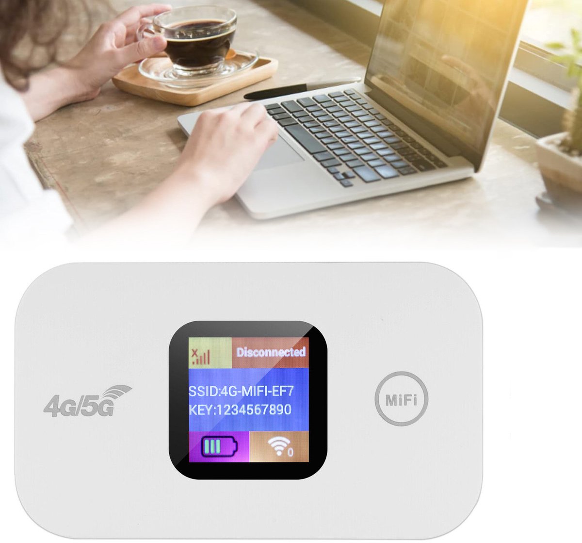 4G LTE Mobiele Hotspot - Draadloze WiFi-Hotspot - 150Mbps WiFi-Router - MiFi Router - Reisrouter Met Simkaartsleuf - Maximaal 10 Gebruikers