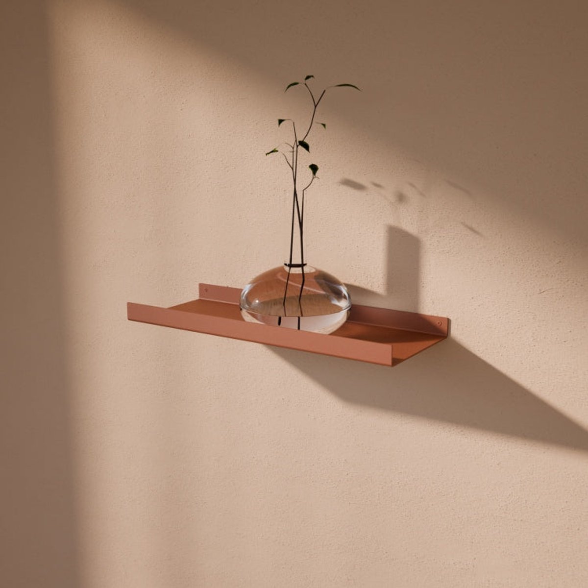 Metalen Wandplank Edge Koperbruin 40 cm - Kunst van Staal