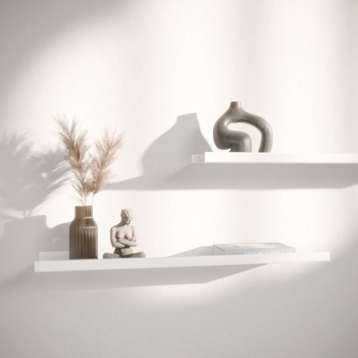 Metalen Wandplank Edge Wit 80 cm - Kunst van Staal