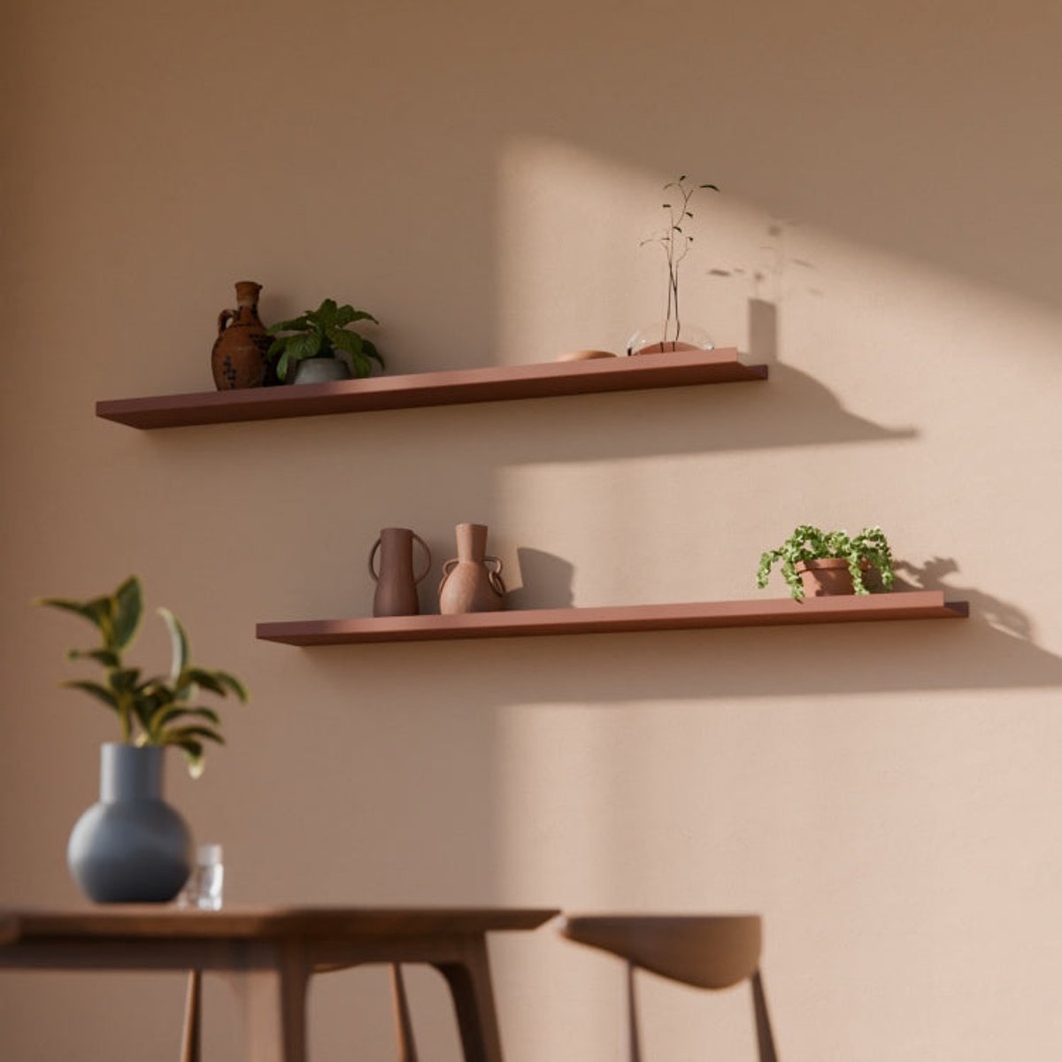 Metalen Wandplank Edge Koperbruin 120 cm - Kunst van Staal