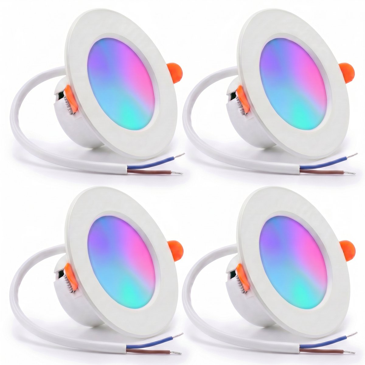 OneProduct Slimme Inbouwspots Woonkamer 4 Stuks - RGB LED Verlichting - Led spots - Wit