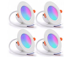 OneProduct Slimme Inbouwspots Woonkamer 4 Stuks - RGB LED Verlichting - Led spots - Wit