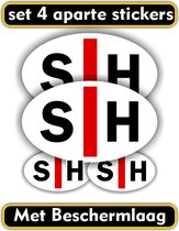 Jerma - SH Embleem - Stickers - Slechthorend – 4 st - 2st 10x6 en 2st 5x3 cm - vinyl - zelfklevend