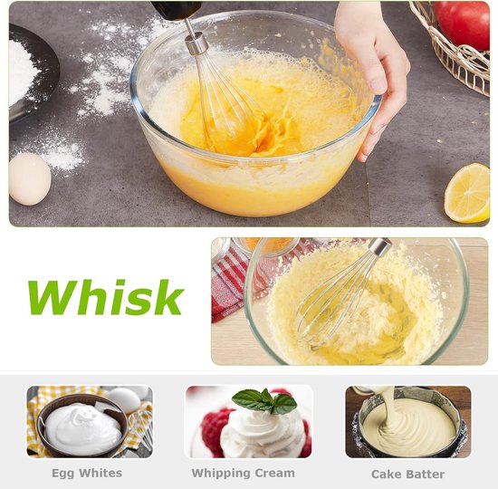 Staafmixer Set - Keukenmixer Handheld - Maaltijden Bereiden - 4-in-1 Accessoires - 1000 Watt - Zwart — afbeelding 4