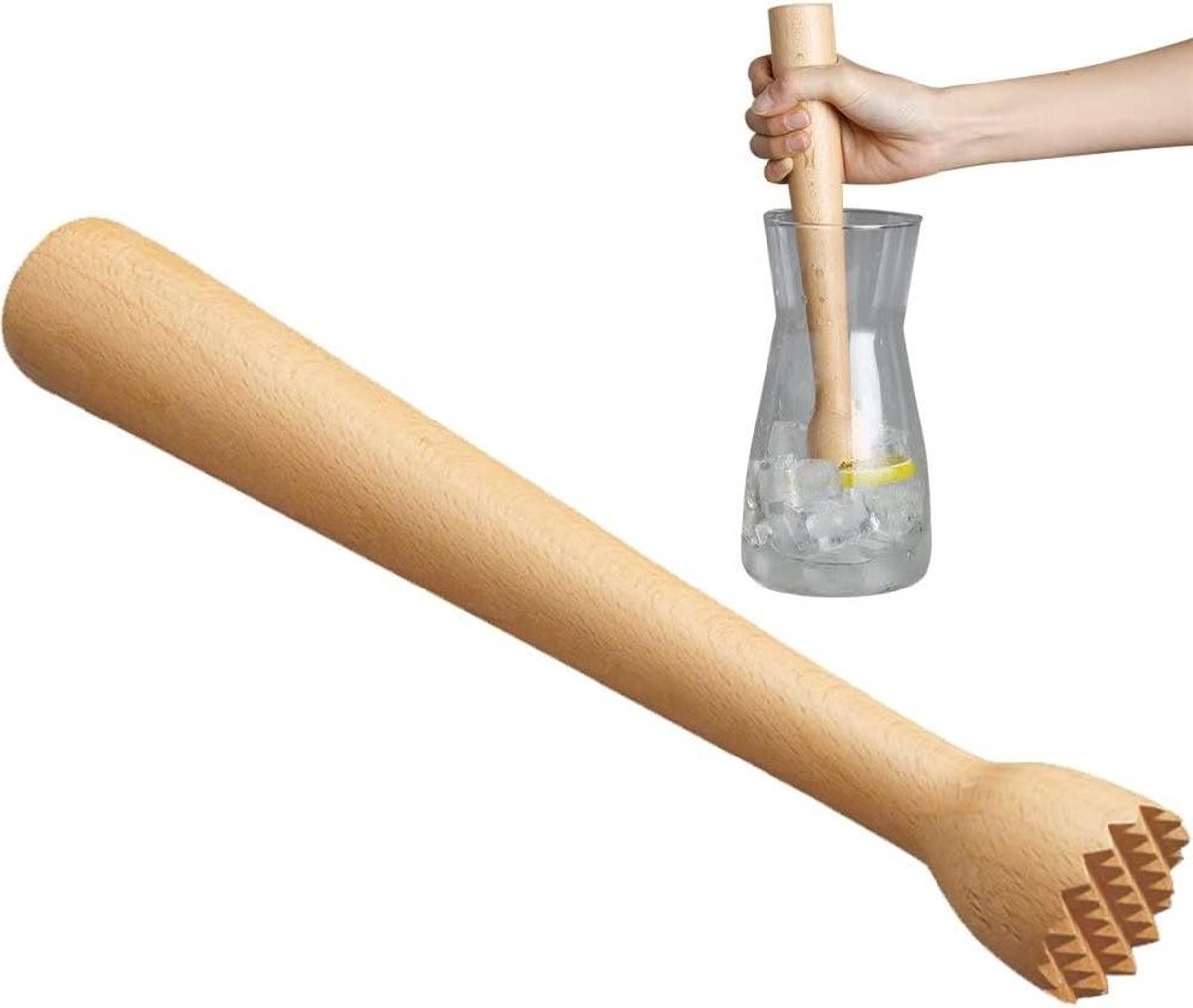 Houten IJshamer - Cocktail Stamper - IJs Verpletteren - Multifunctioneel DIY - 25cm - Natuurlijk
