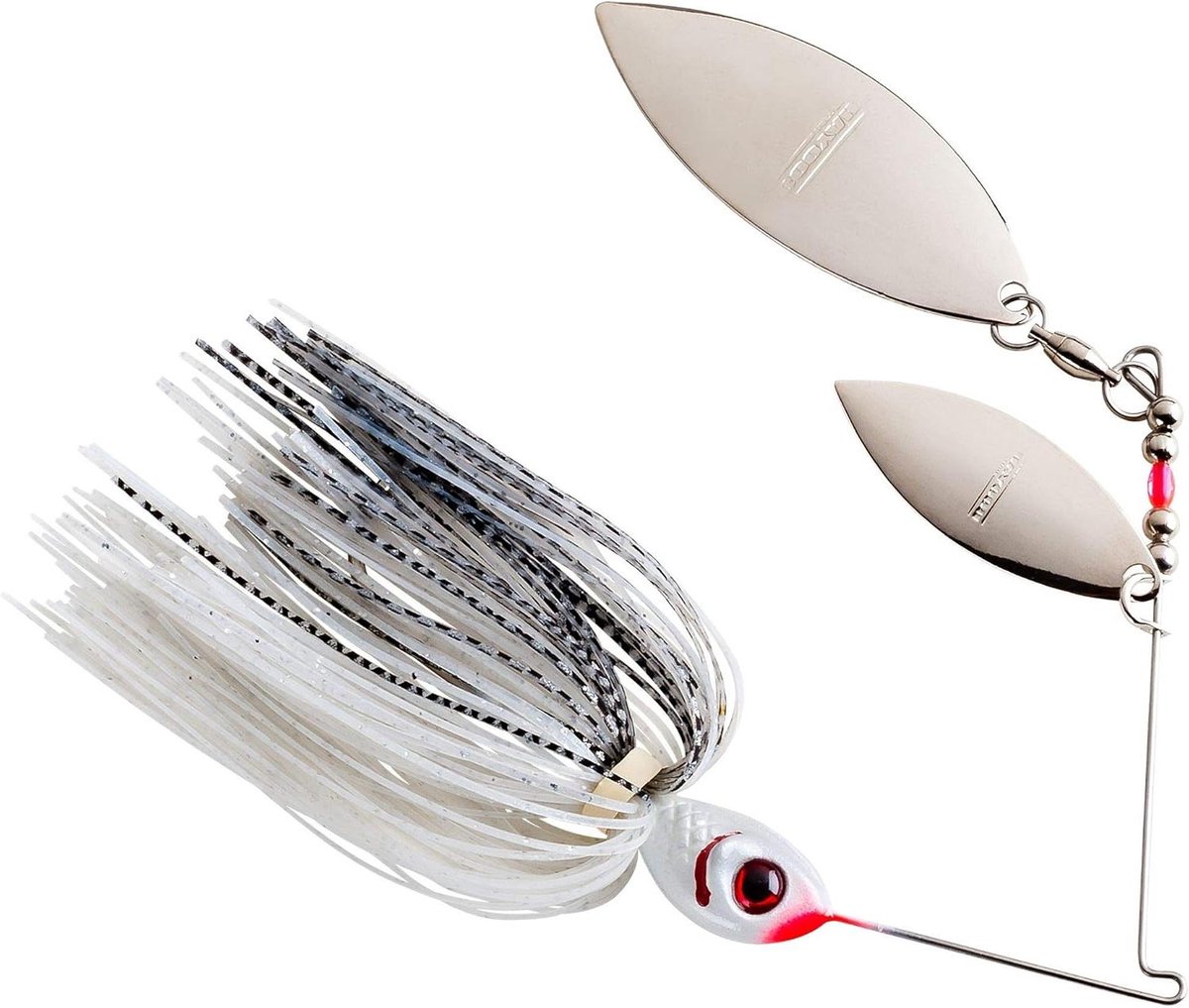 Spinnerbait Lokaas - Dubbel Wilgenblad - Vissen op Baars - Flexdraadlegering Frame - 1/2 Ounce - Zilveren Shad