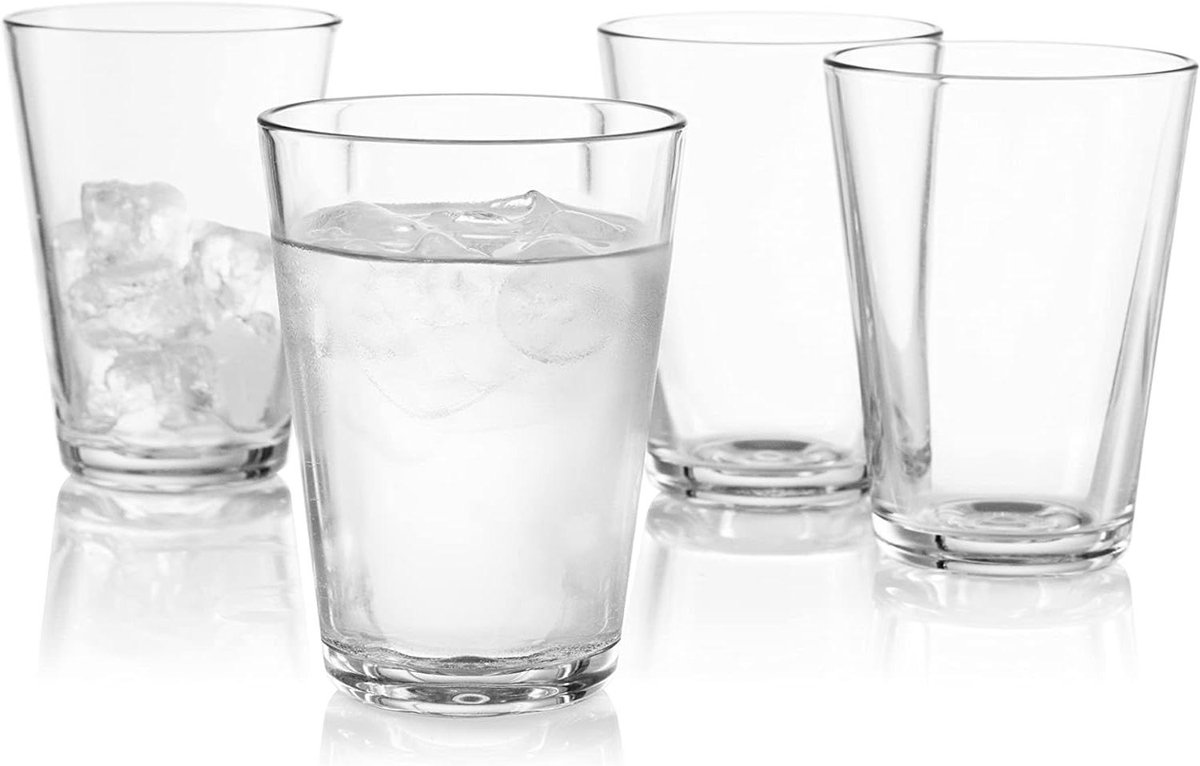 Glazen Set - Drinkglazen - Alle Dranken - Hitte en Koude Bestendig - 38cl 8 Stuks - Transparant