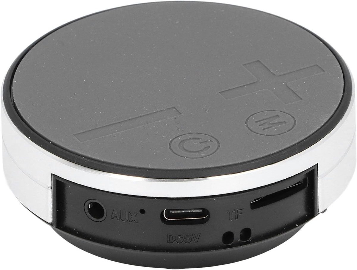Draagbare Bluetooth Speaker - Stereo Muziekspeler - Thuis en Buiten - Met Zuignap - 9x9x4 cm - Zilver