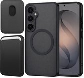 Étui + porte-cartes compatible avec Samsung Galaxy S26 Plus - Portefeuille compatible MagSafe - Magnétique - Porte-cartes - Porte-cartes de crédit - Noir