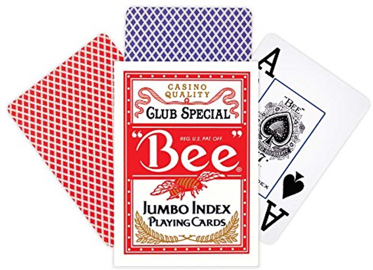 Bee speelkaarten Jumbo Index - klassiek casino kaartspel.