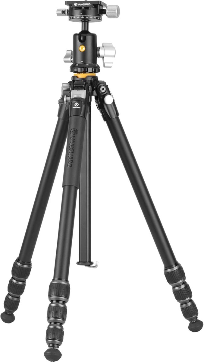 Aluminium Statief - Fotostatief - Stabiele Opnames - Dubbel Assysteem - 162 cm Max Hoogte - Zwart