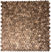 Colonial Gravity 3D Bronze Hexagon Mozaïek - Per Matje 30x30 cm - Aluminium - Mat - Wandtegel