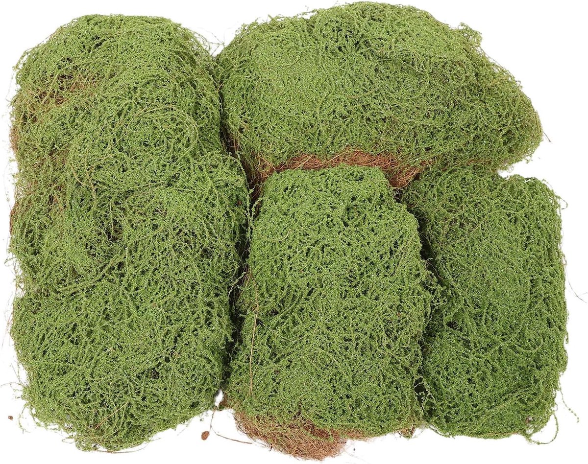 Nep Mosstenen - Decoratieve Kiezels - Landschap Decoratie - Levensgetrouw Uiterlijk - 4 Stuks Set - Lichtgroen