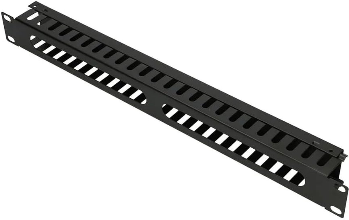 Kabelmanagement Organizer - Patchcord Gids - Rack Organisatie - Stalen Constructie - 1U - Zwart