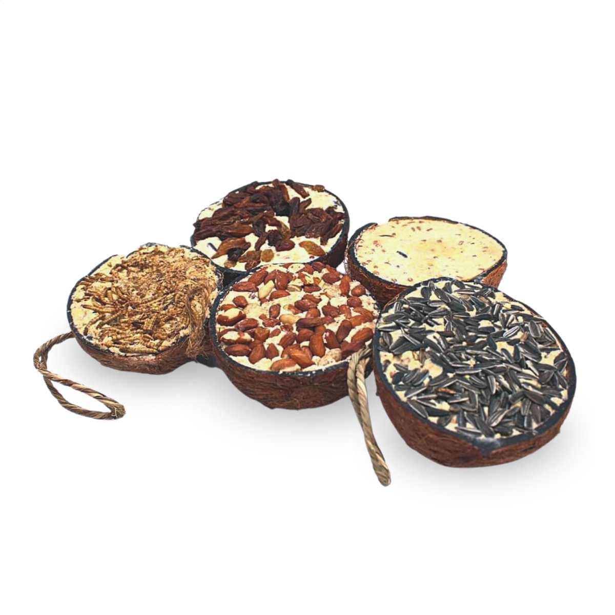 2 x 10 st. Lyra Pet® Halve kokosnoot gevuld met topping