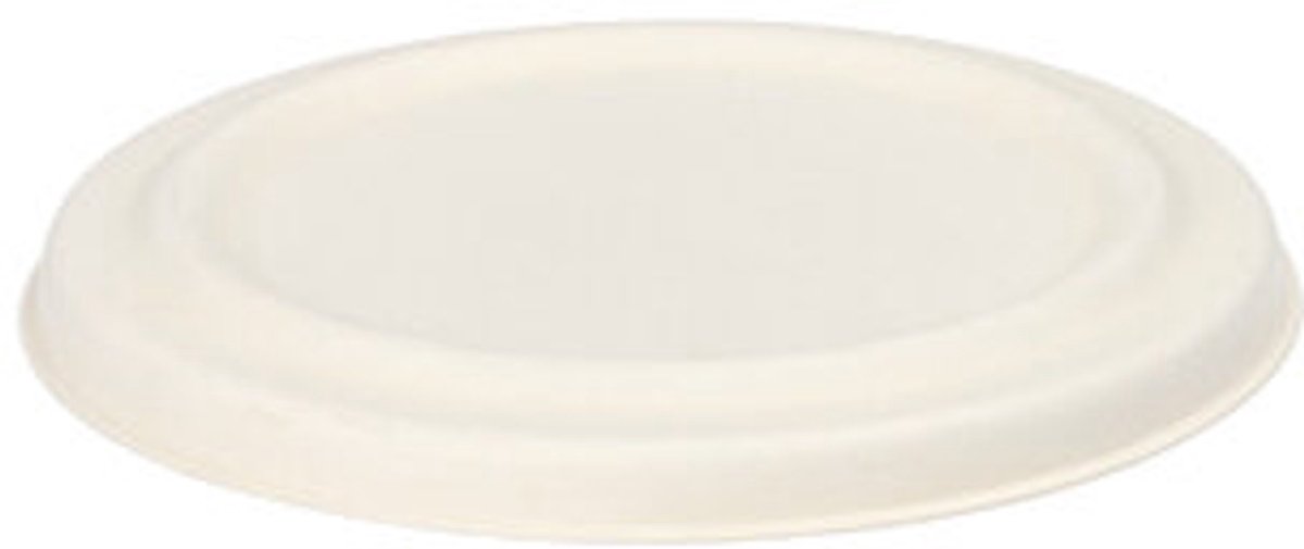 50 Deksel voor soep cup van suikerriet pure rond Ø 10 cm wit