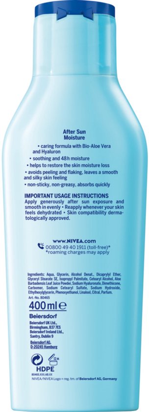 NIVEA SUN Hydraterende & Kalmerende Aftersun Lotion - Met Hyaluronzuur en Aloë Vera - 400 ml