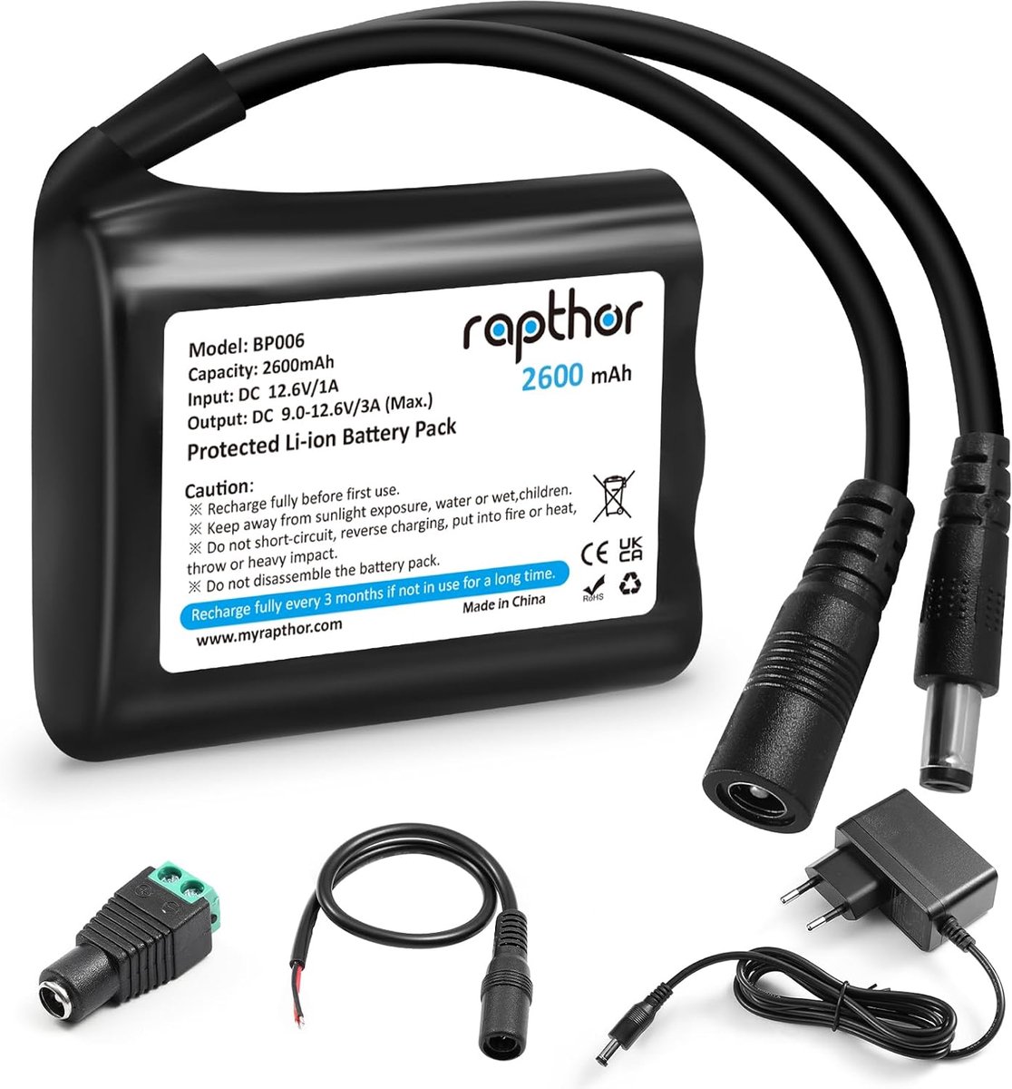 Oplaadbare Batterij - Krachtige Accu - Energievoorziening - 12V DC Output - 2600 mAh Capaciteit