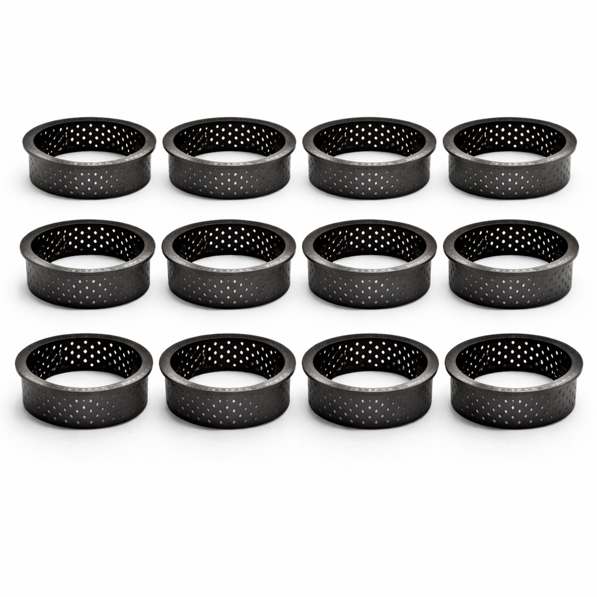 Somstyle 12x Tartelettevormen - Ø 8 cm - Taartring - Mini Bakvorm - Taartvorm - Zwart