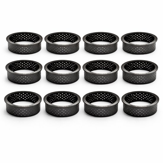 Somstyle 12x Tartelettevormen - Ø 8 cm - Taartring - Mini Bakvorm - Taartvorm - Zwart