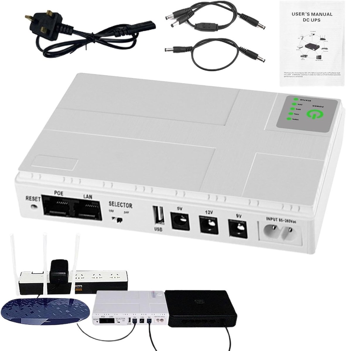 Draagbare Noodstroom - Onderbrekingsvrije Voeding - Beveiligingscamera Voeding - 8800mAh Capaciteit - 4.2 x 16 x 4.2 cm