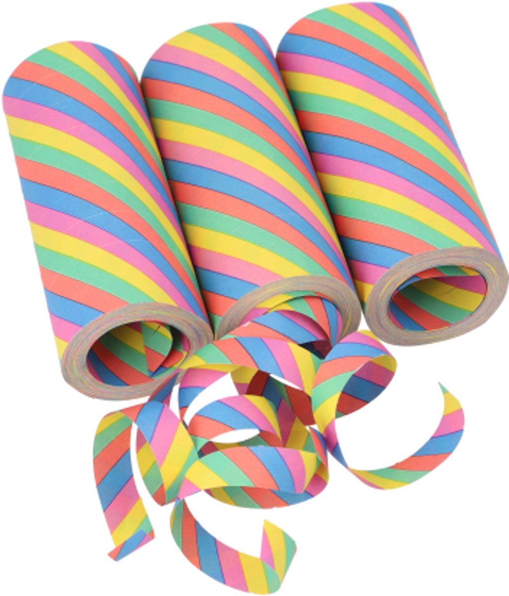 10x 3 Reuzenserpentines 15 m Rainbow brandvertagend