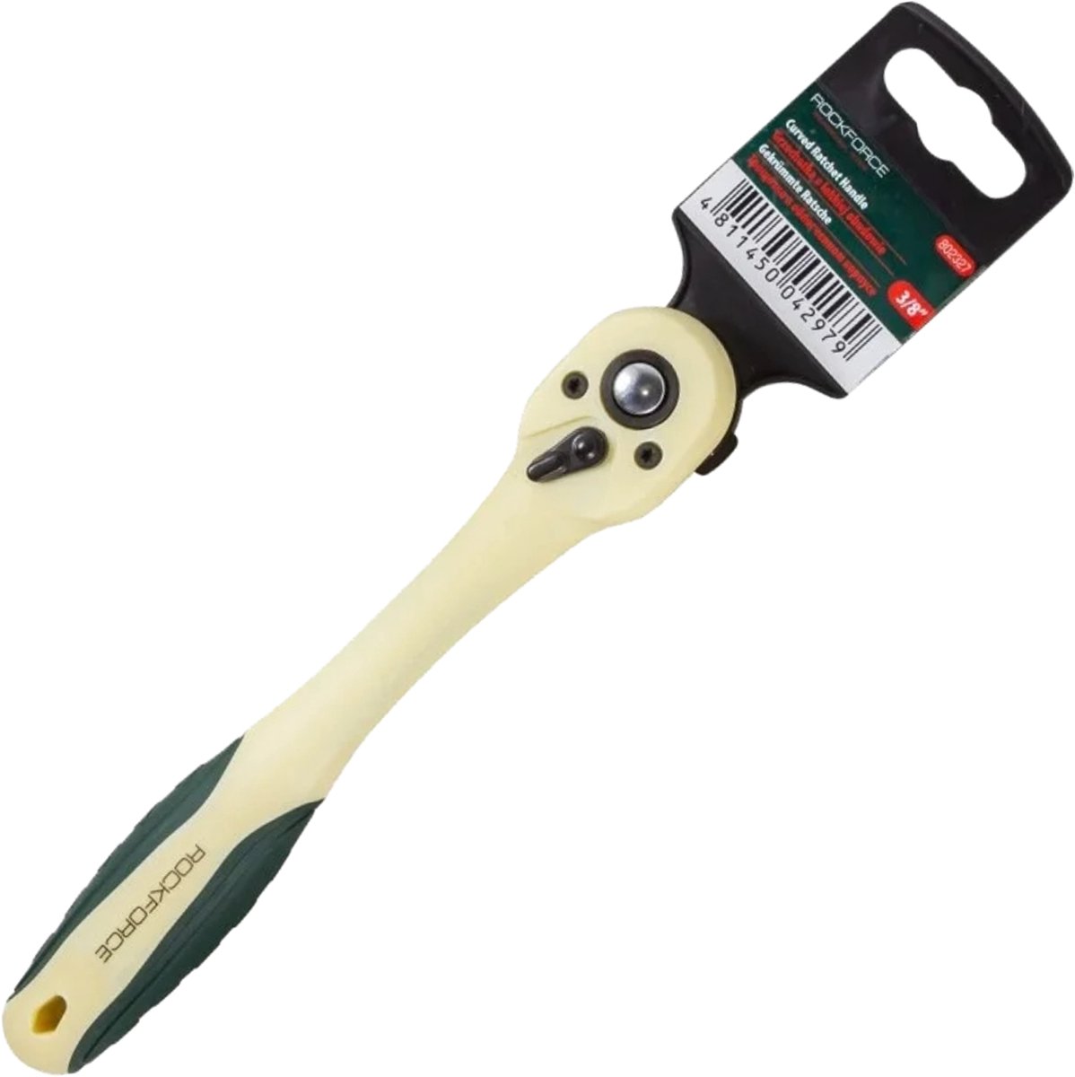 Rockforce - Gebogen Ratelsleutel - 3/8" - Anticorrosiebehuizing - 200 mm - 72 Tanden