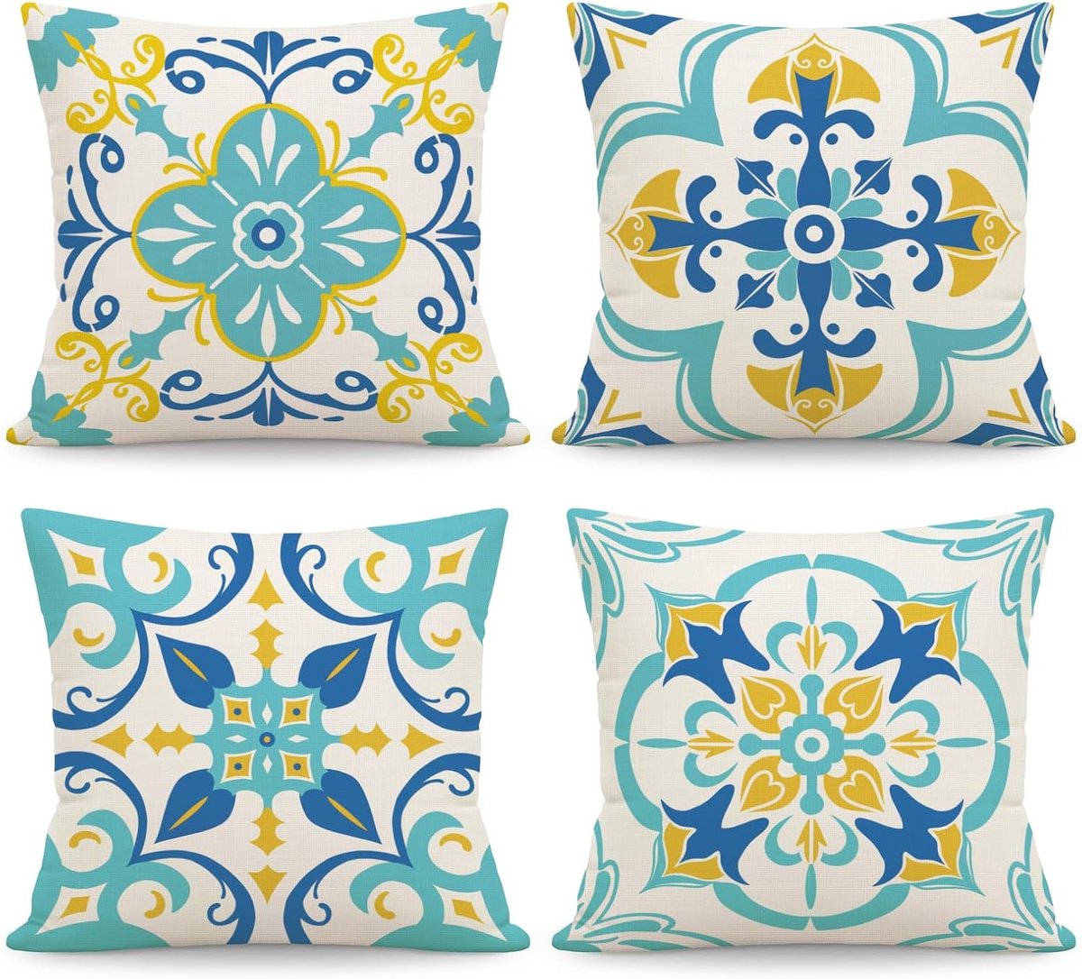 Kussenhoezen Set - Decoratieve Hoezen - Woonkamer Decoratie - Linnen Look Ademend - 45 x 4