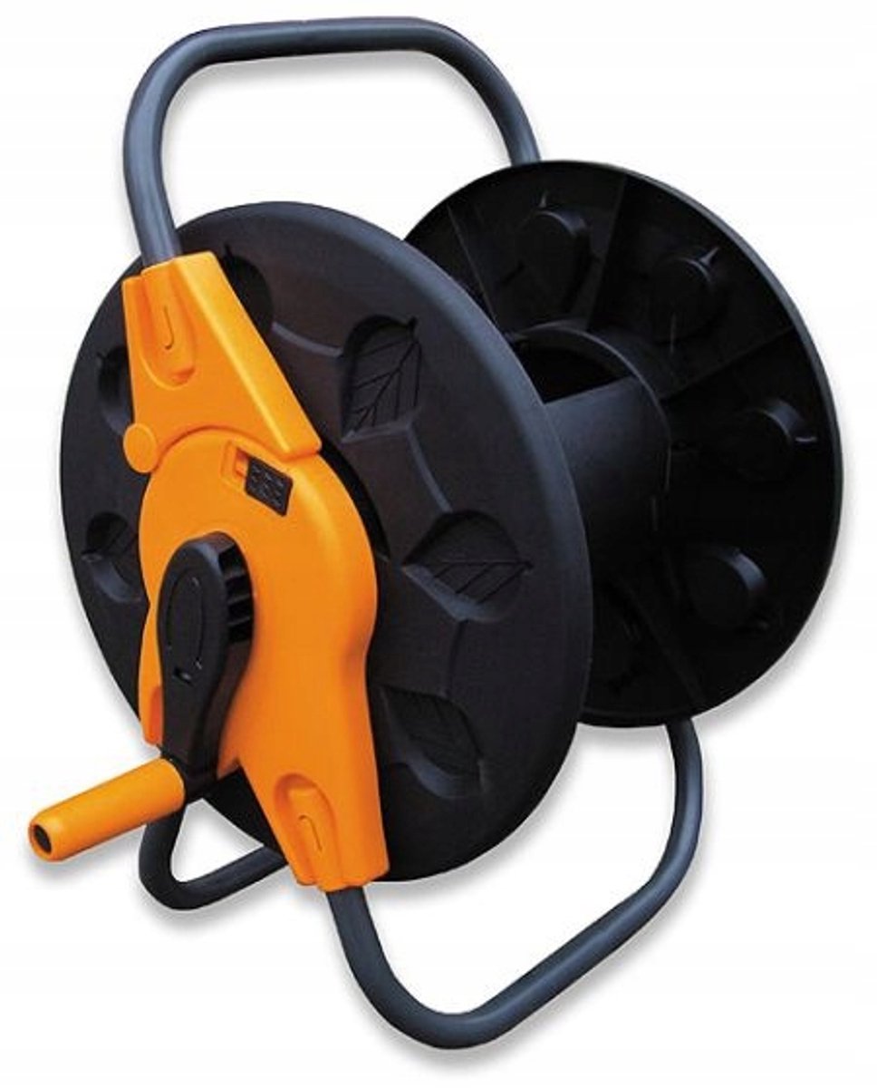 Bradas Aqua-Reel slanghaspel – 60 m – Voor 1/2" tuinslang – Roestvrij – Oranje-Zwart – UV-bestendig