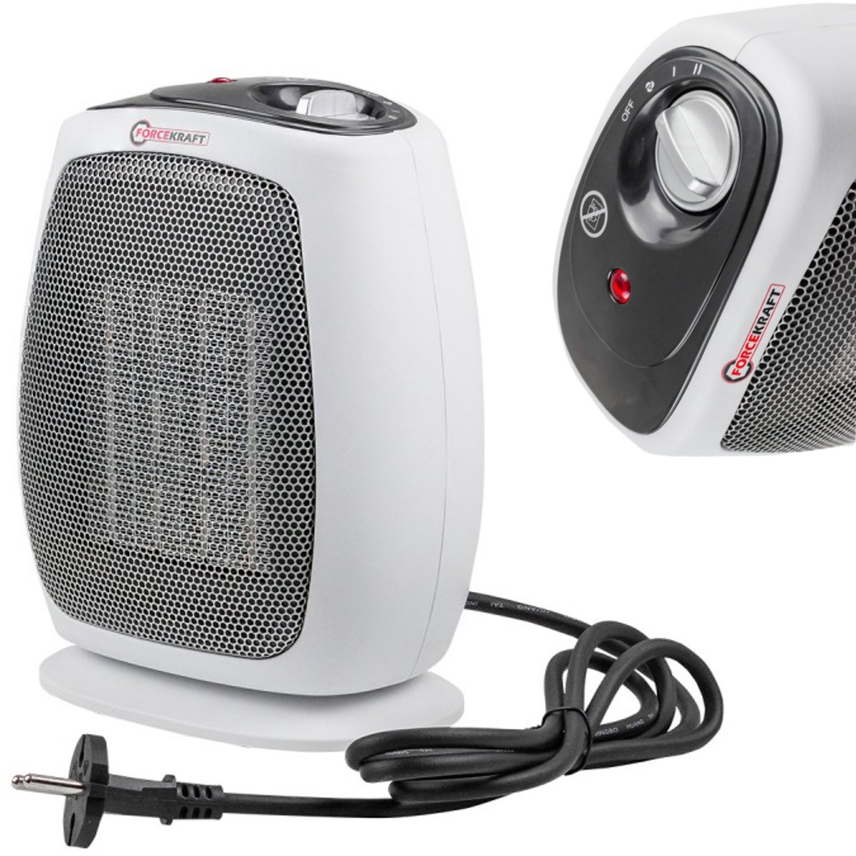 Forcekraft Serie - Keramische Verwarmingsventilator - 1500 W - 2 Vermogensniveaus - Beveiliging tegen Oververhitting