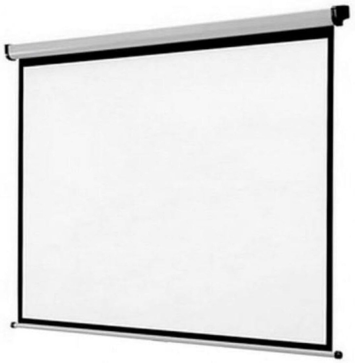 Projectiescherm - Beamerdoek - Thuisbioscoop - Handmatige bediening - 200x200 cm - Wit mat