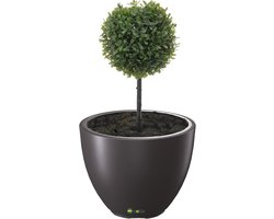 Grote bloempot - Plantenbak rond - Terras tuin balkon - Met uitneembaar inzetstuk - 57 x 435 cm - Antraciet
