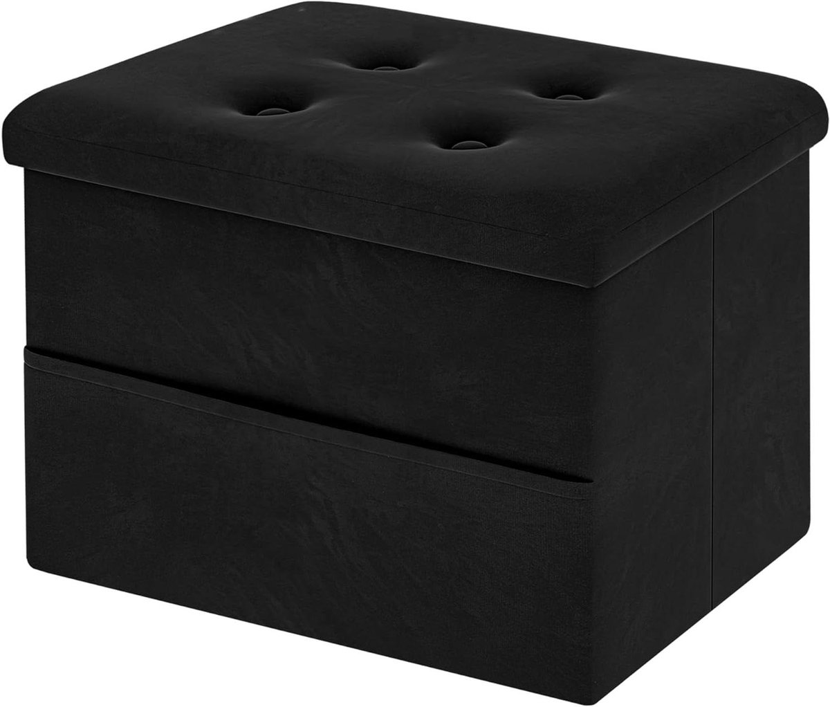Voetenbank met Opbergruimte - Ottomaanse Poef - Woonkamer Ontspanning - Zijvak voor Afstandsbedieningen - 41 x 31 x 31 cm