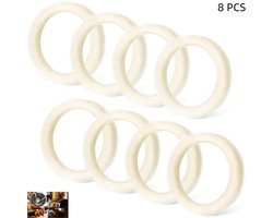 8 stuks - Vervangende viltring voor espressomolen - wollen ring voor de onderste maalschijf - reinigingsring voor koffiemaler - voor het reinigen van de espressomaler - Binnendiameter 1,9 cm - wit