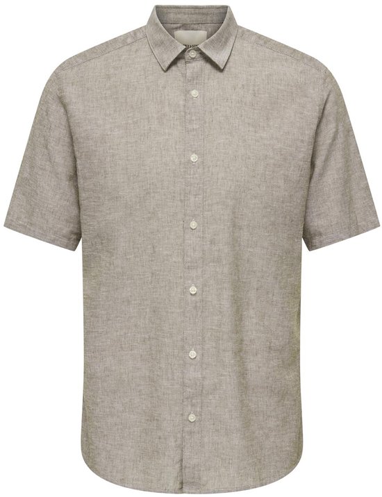 ONLY & SONS - ONSCAIDEN LIFE SS SOLID LINEN BLEND NOOS Heren Overhemd